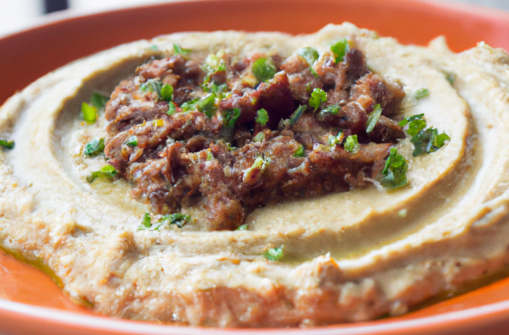 Lebanese Hummus with Ground Beef