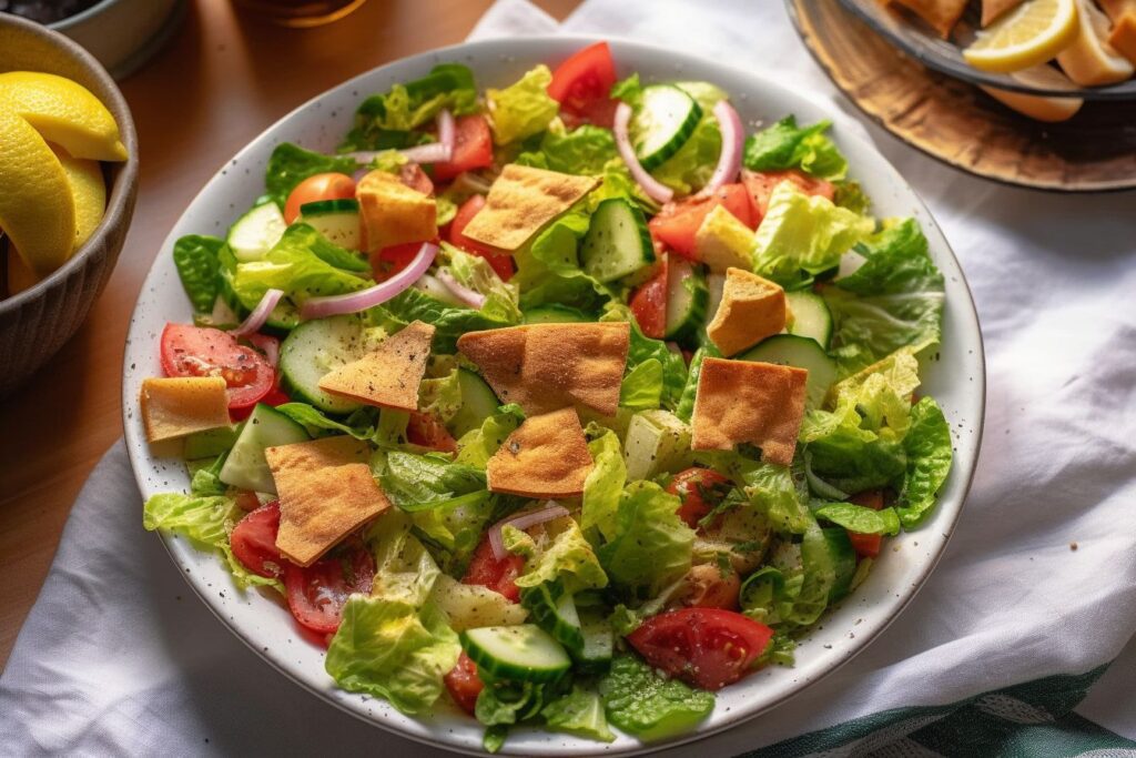 Lebanese fattoush salad