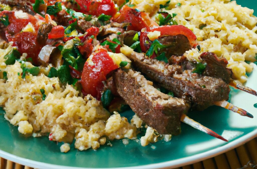 Grilled Lamb Skewers with Couscous Tabbouleh