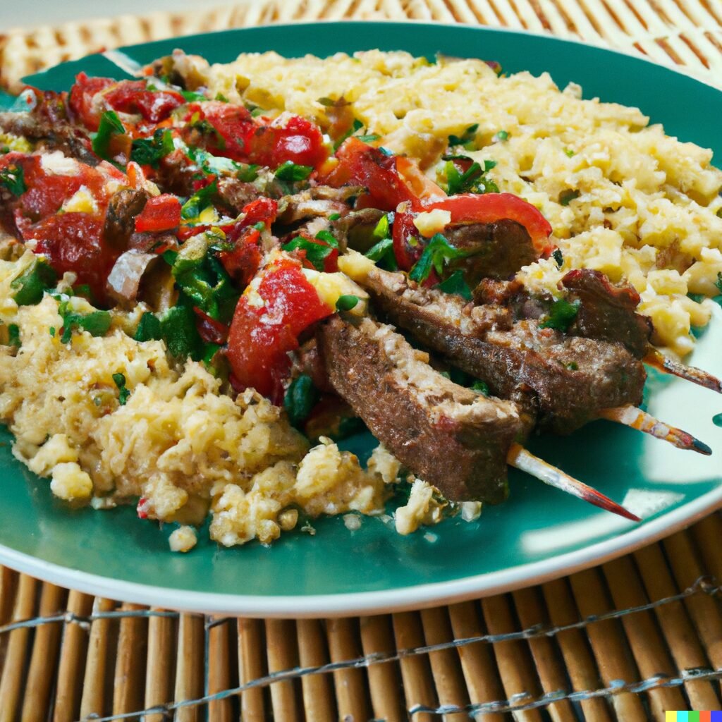 Grilled Lamb Skewers with Couscous Tabbouleh1