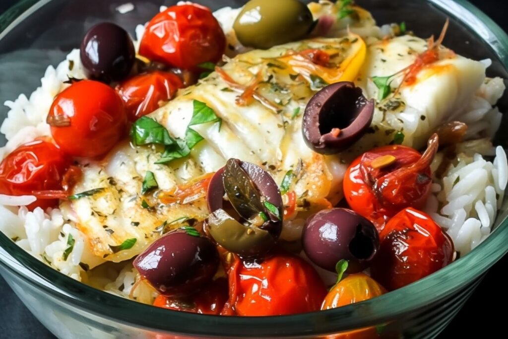 Mediterranean-style baked fish