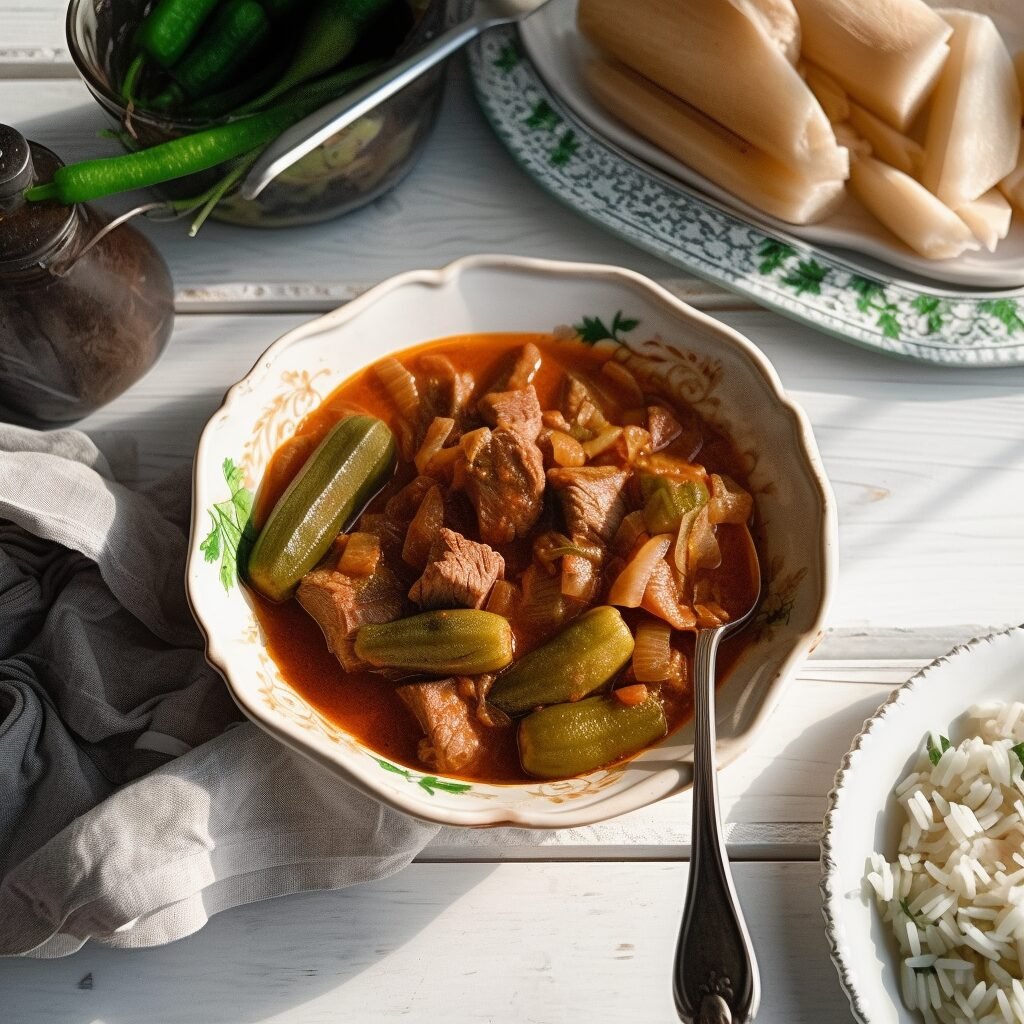 Middle Eastern okra stew with tomatoes