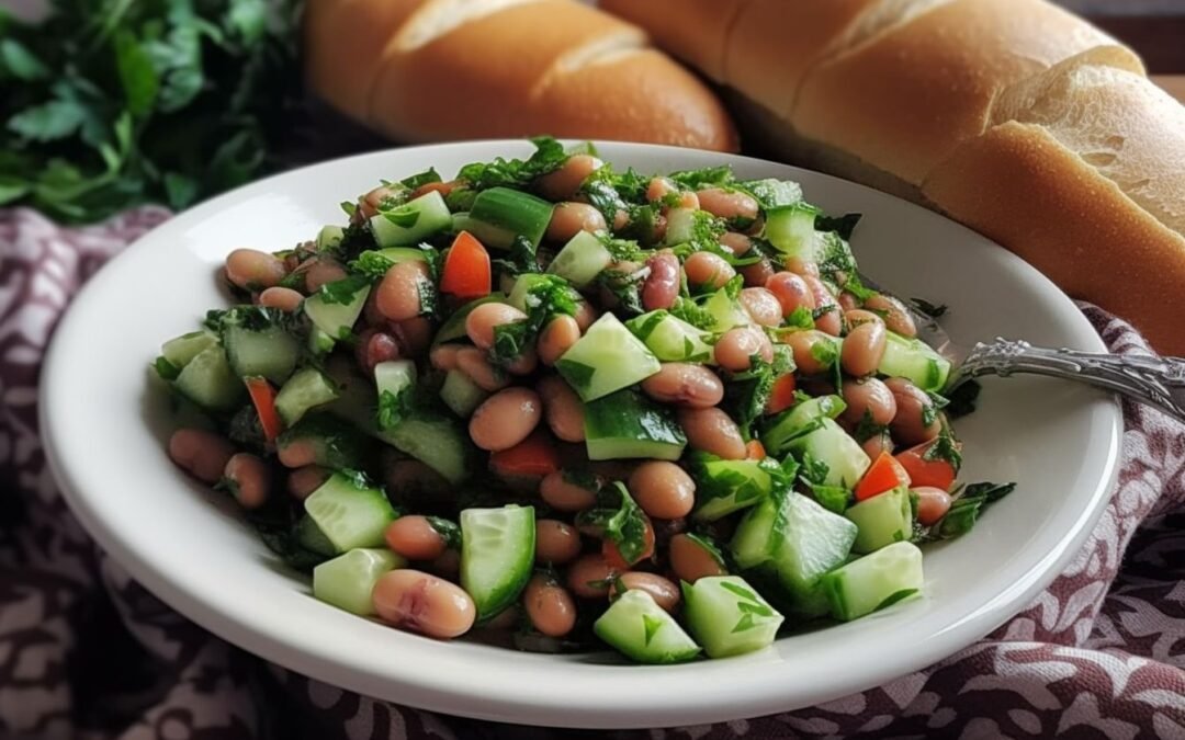 Colorful Middle Eastern Fava Bean Salad