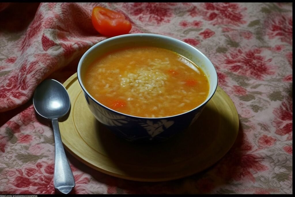 Jordanian rice and tomato soup