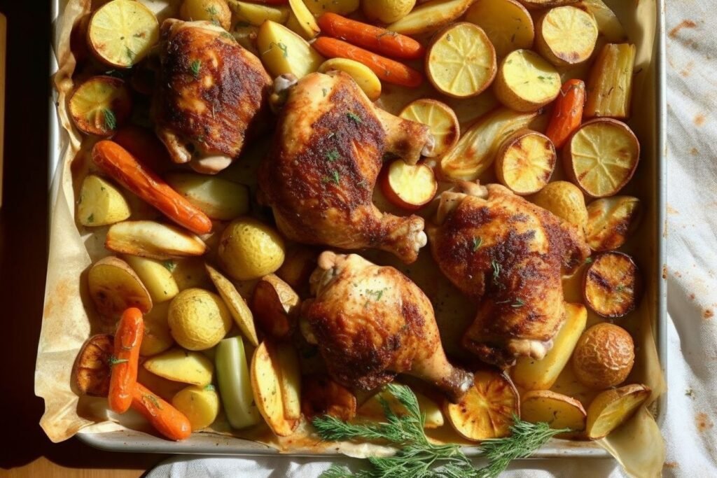 Lebanese chicken and potatoes