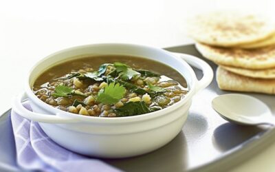 Rich Middle Eastern Lentil Soup with Spinach