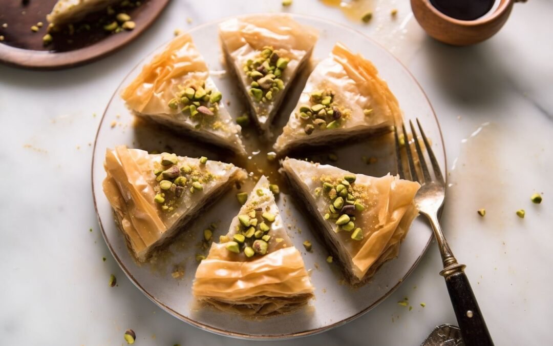 Crunchy Turkish Pistachio Chocolate Baklava