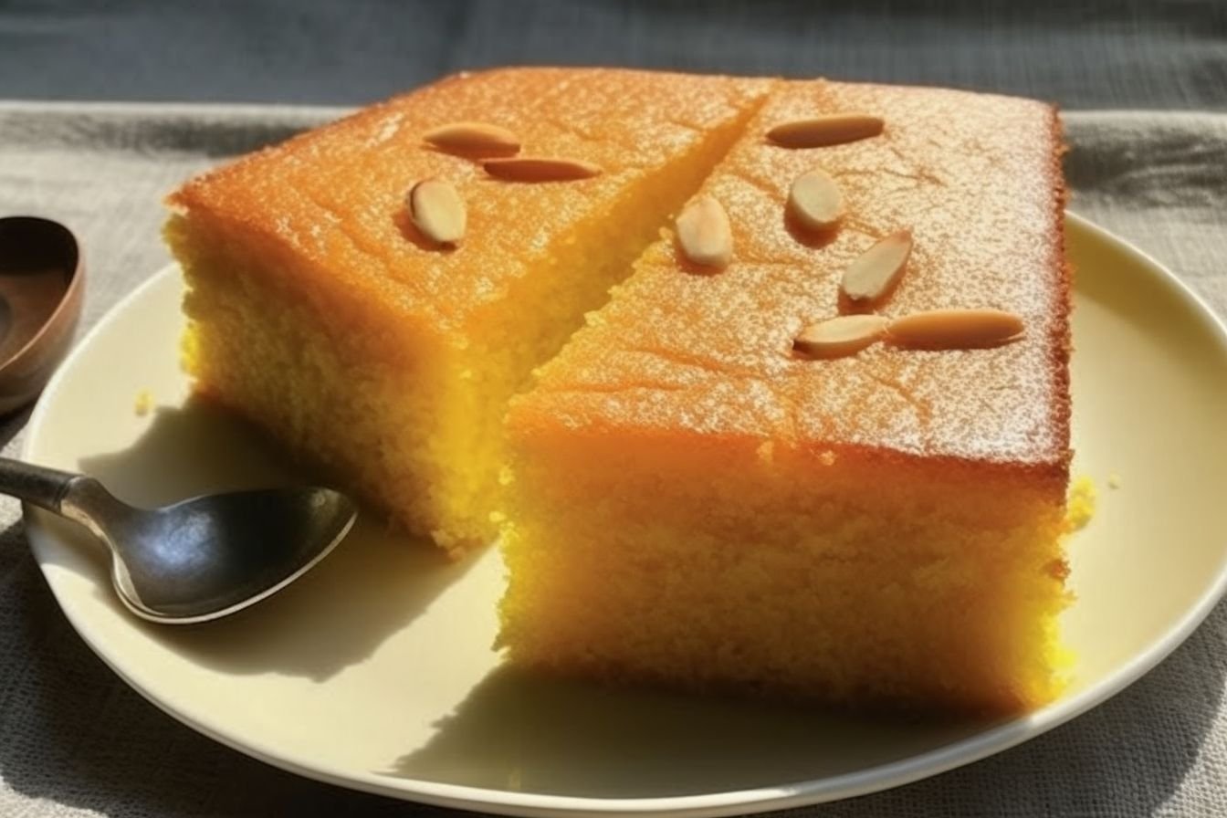 Lebanese semolina turmeric cake