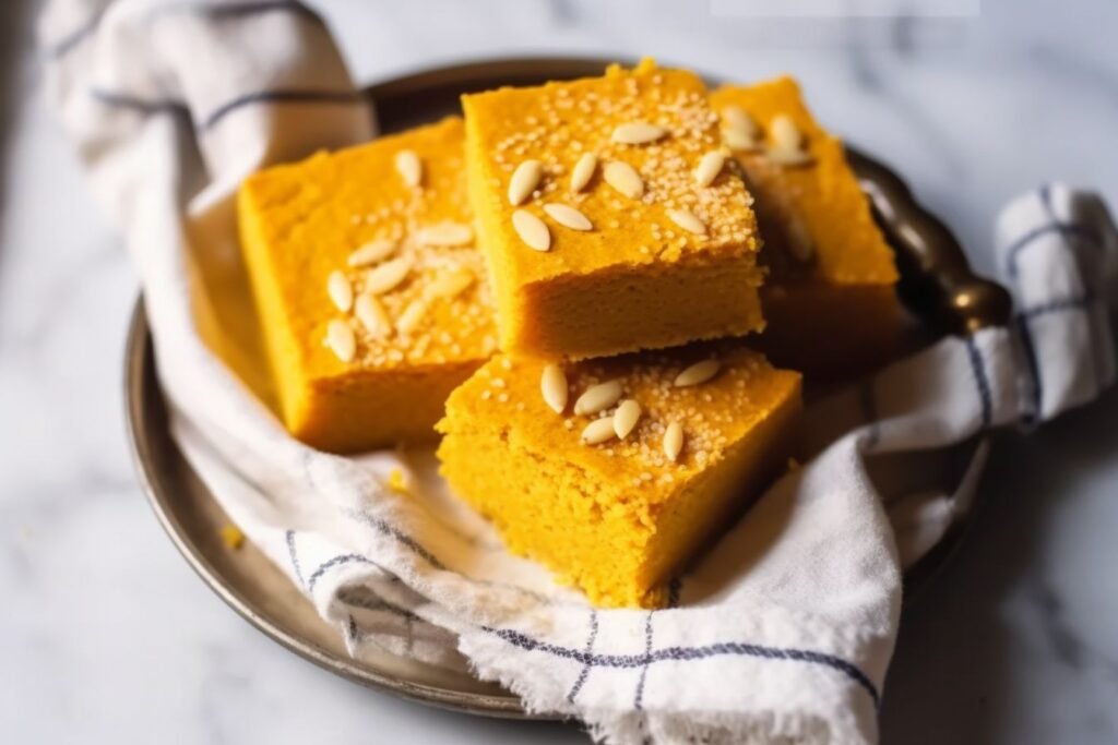 Lebanese semolina turmeric cake