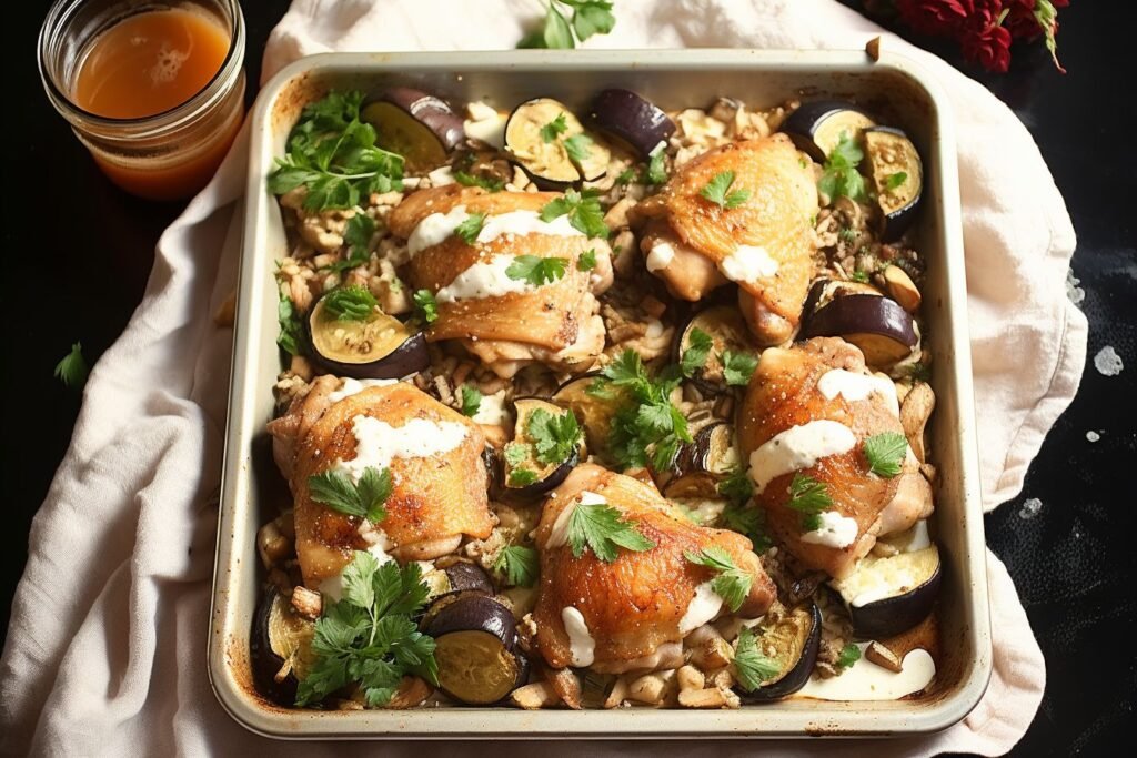 Keto Chicken with Eggplant and Tahini