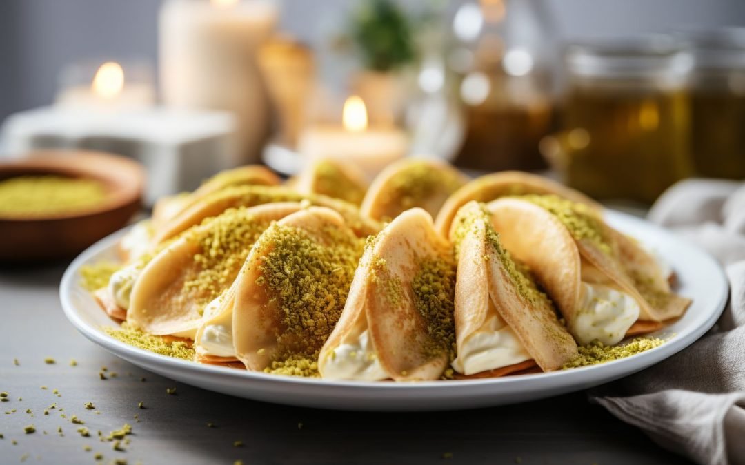 Fragrant and Beautiful Sweet Cheese Qatayef Asafiri