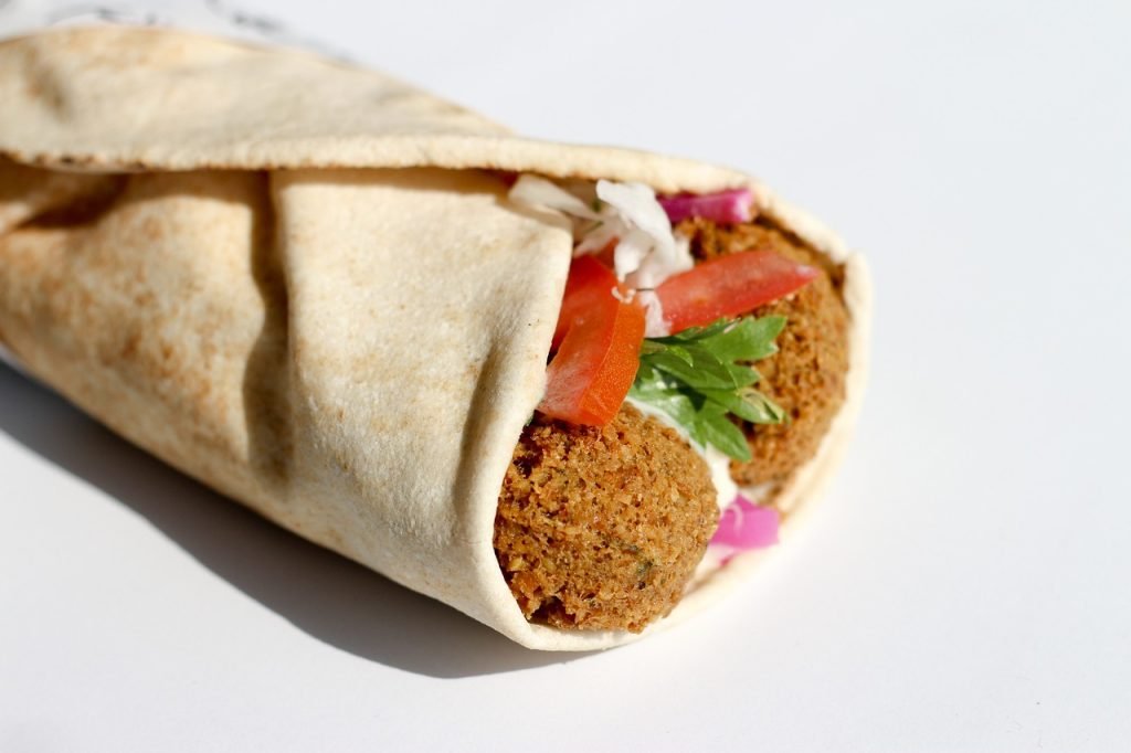 Lebanese falafel wrap