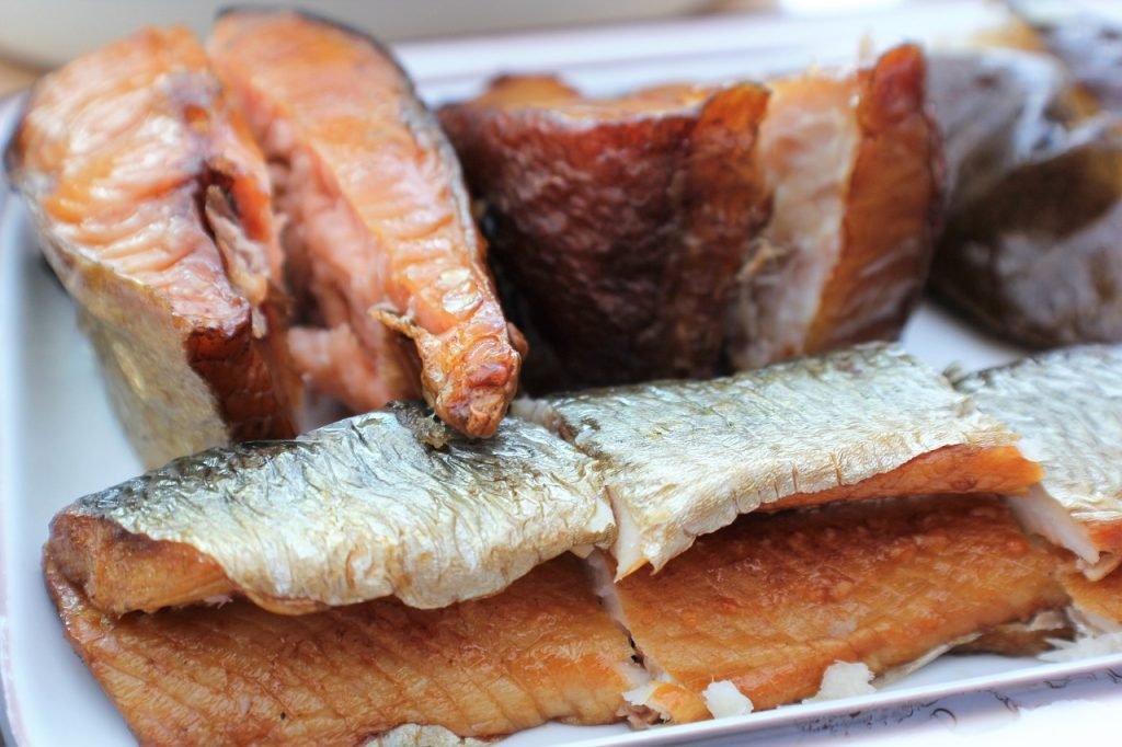smoked fish, dish, food