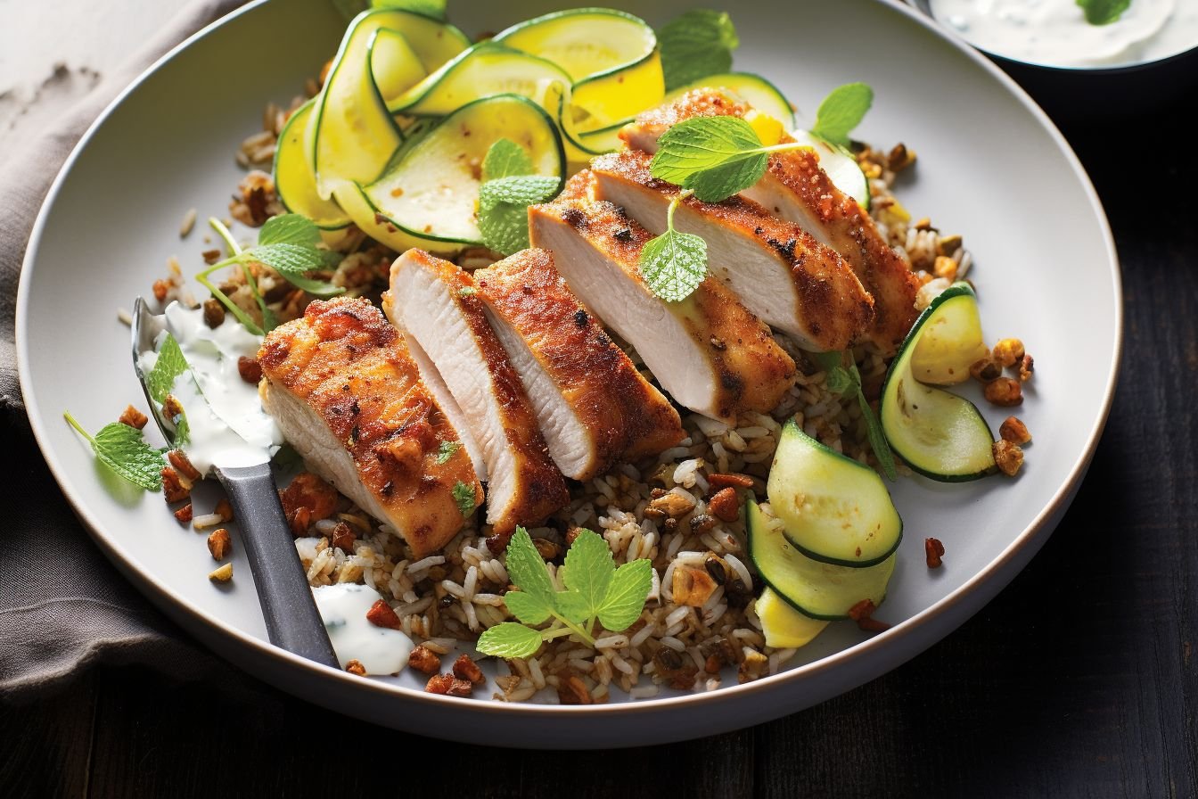 Mujadara with chicken