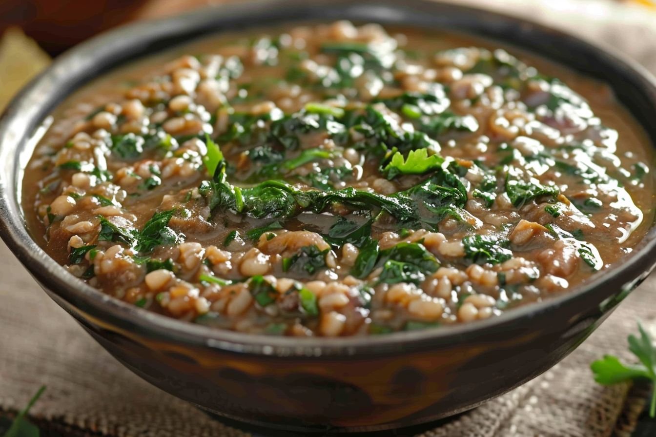 mujadara with spinach mujadara with spinach