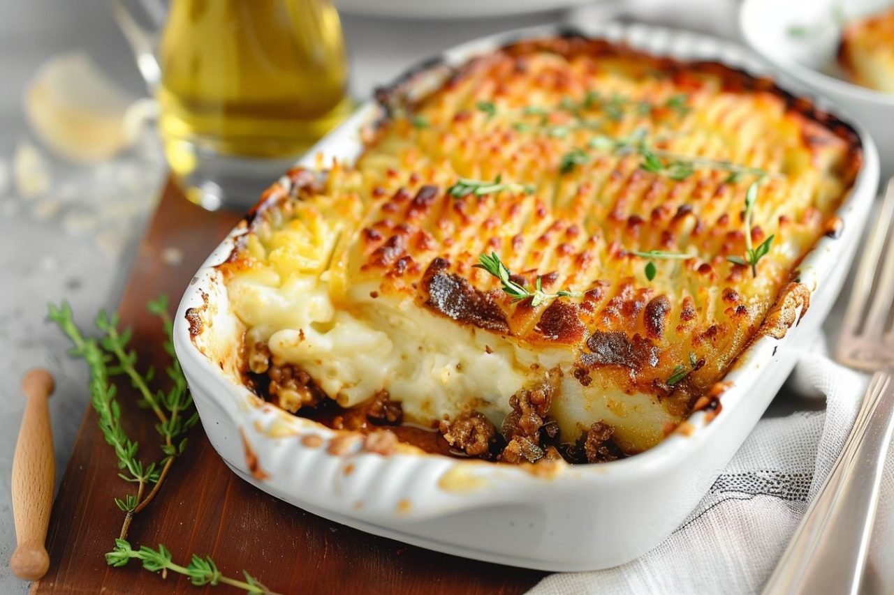 Muskaa Easy Potato Moussaka with Eggplant Recipe - Middle Eastern Recipes