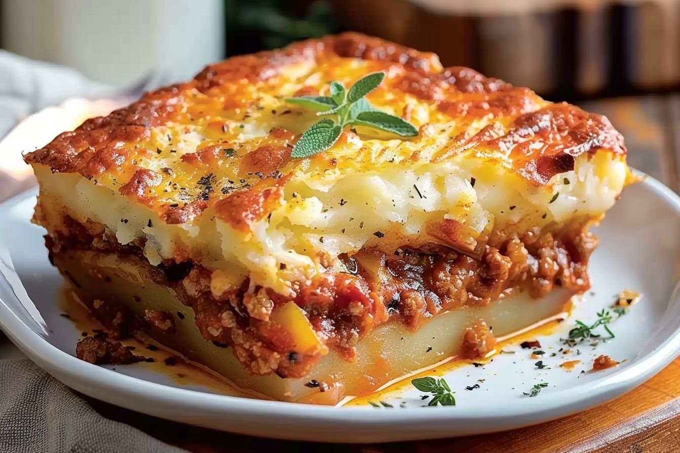 moussaka with yogurt béchamel moussaka with yogurt béchamel