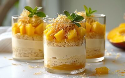 Kunafa with Cream and Mango: A Sweet and Refreshing Dessert