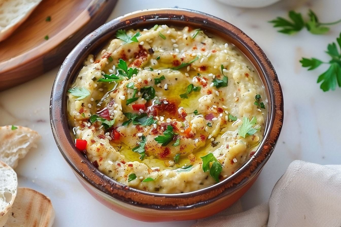 baba ganoush with tomatoes baba ganoush with tomatoes