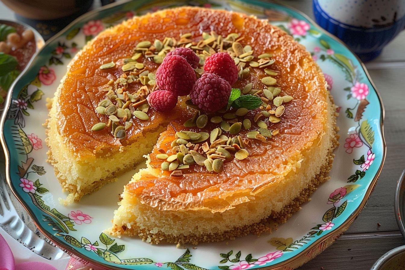 creamy kunafa with sugar syrup