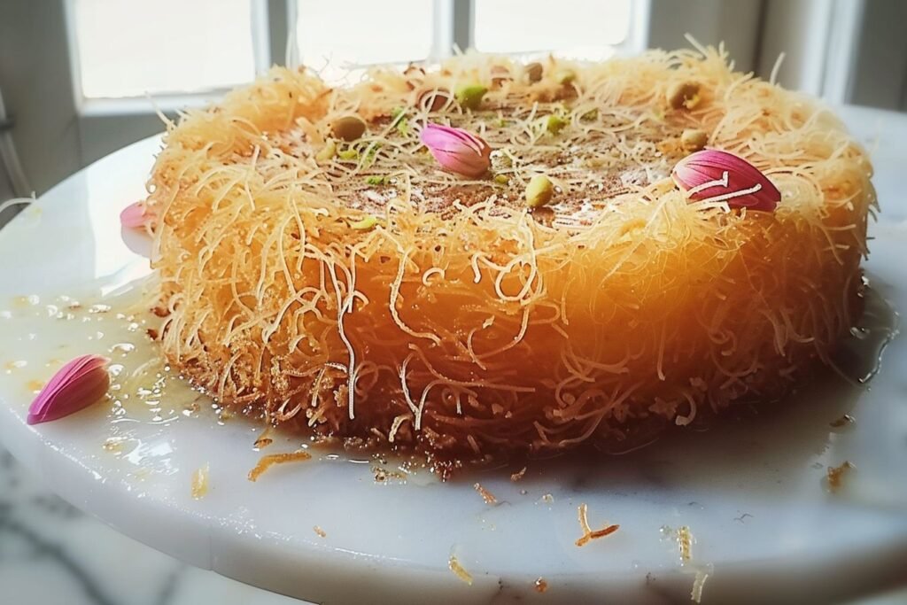 kunafa with saffron