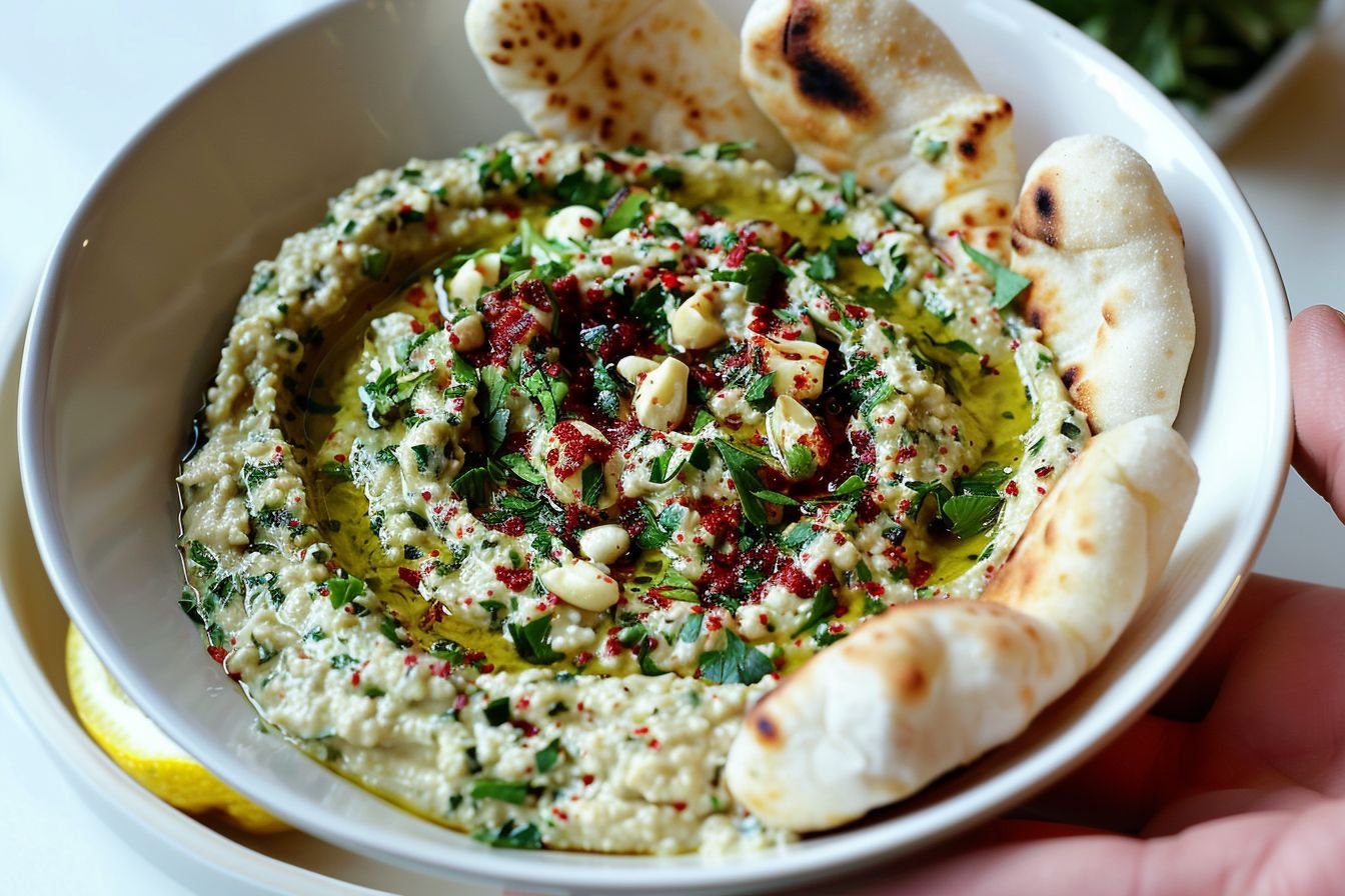baba ganoush with pita baba ganoush with pita