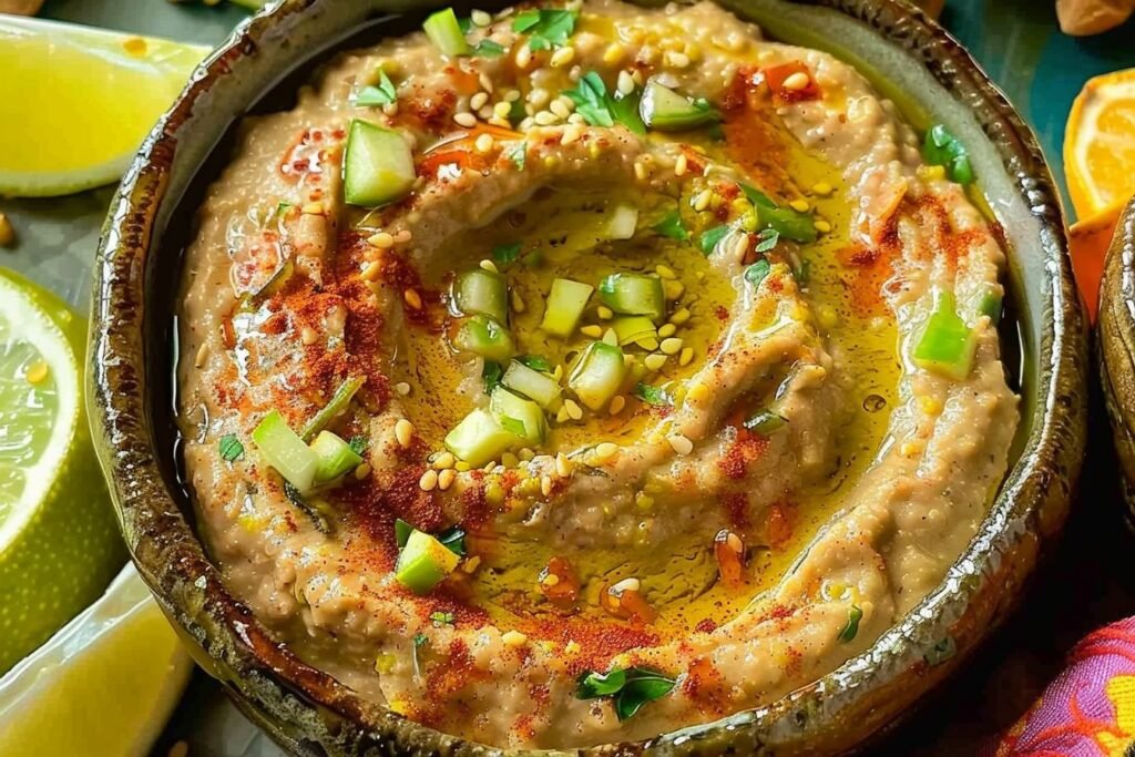 baba ganoush with red pepper