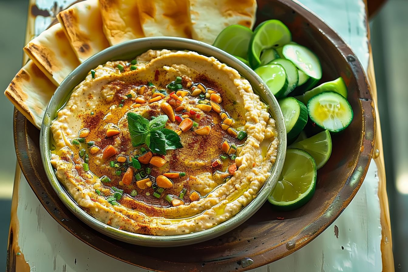 baba ganoush with peppers