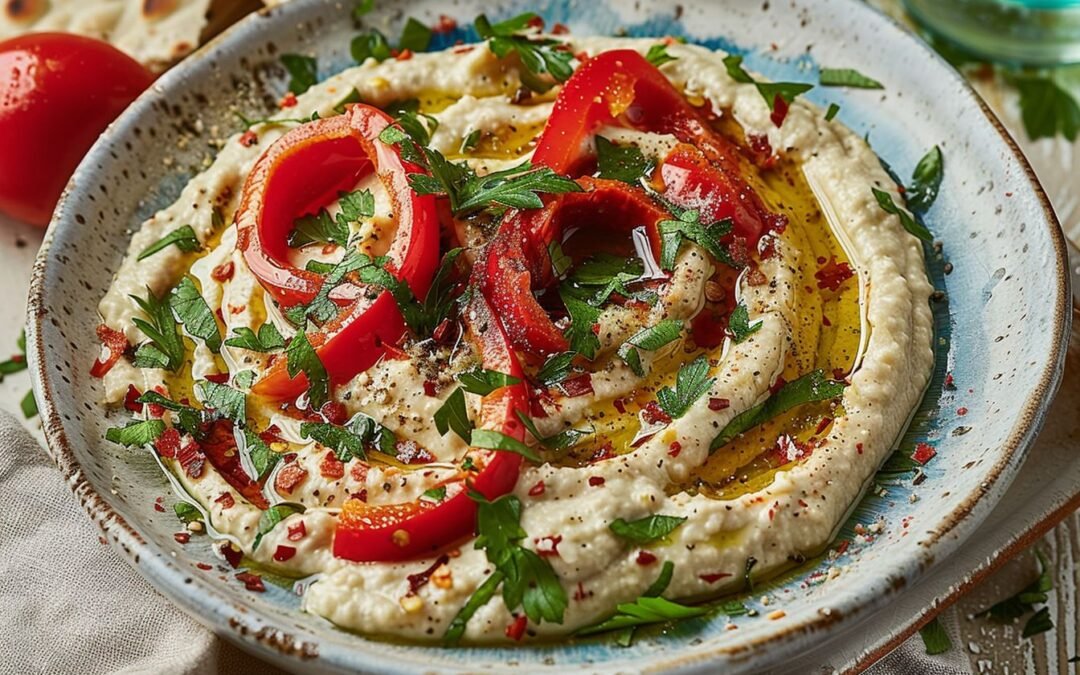 Baba Ganoush with Roasted Red Pepper: A Flavorful Mediterranean Dip