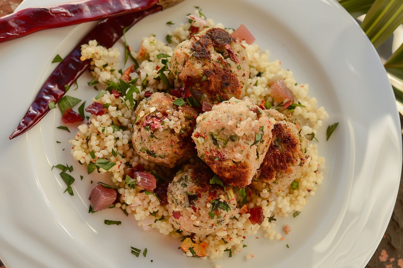 chicken kofta with lime couscous