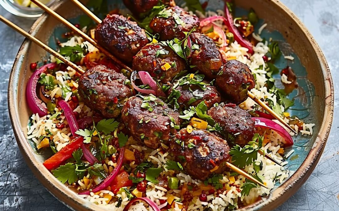 Lamb Kofta with Rice: A Flavorful and Easy Middle Eastern Meal