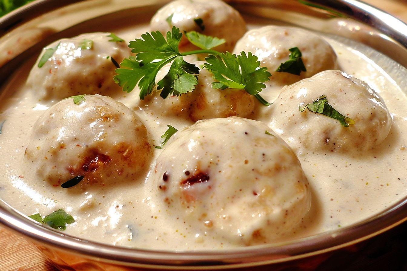 malai kofta with white gravy