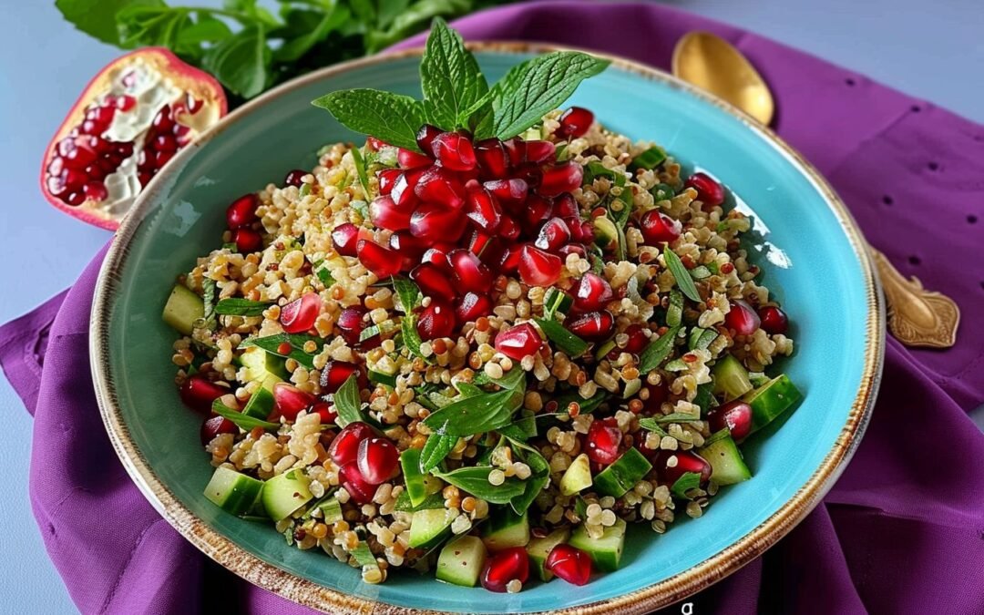 Fresh and Flavorful: Freekeh Salad with Pomegranate Seeds