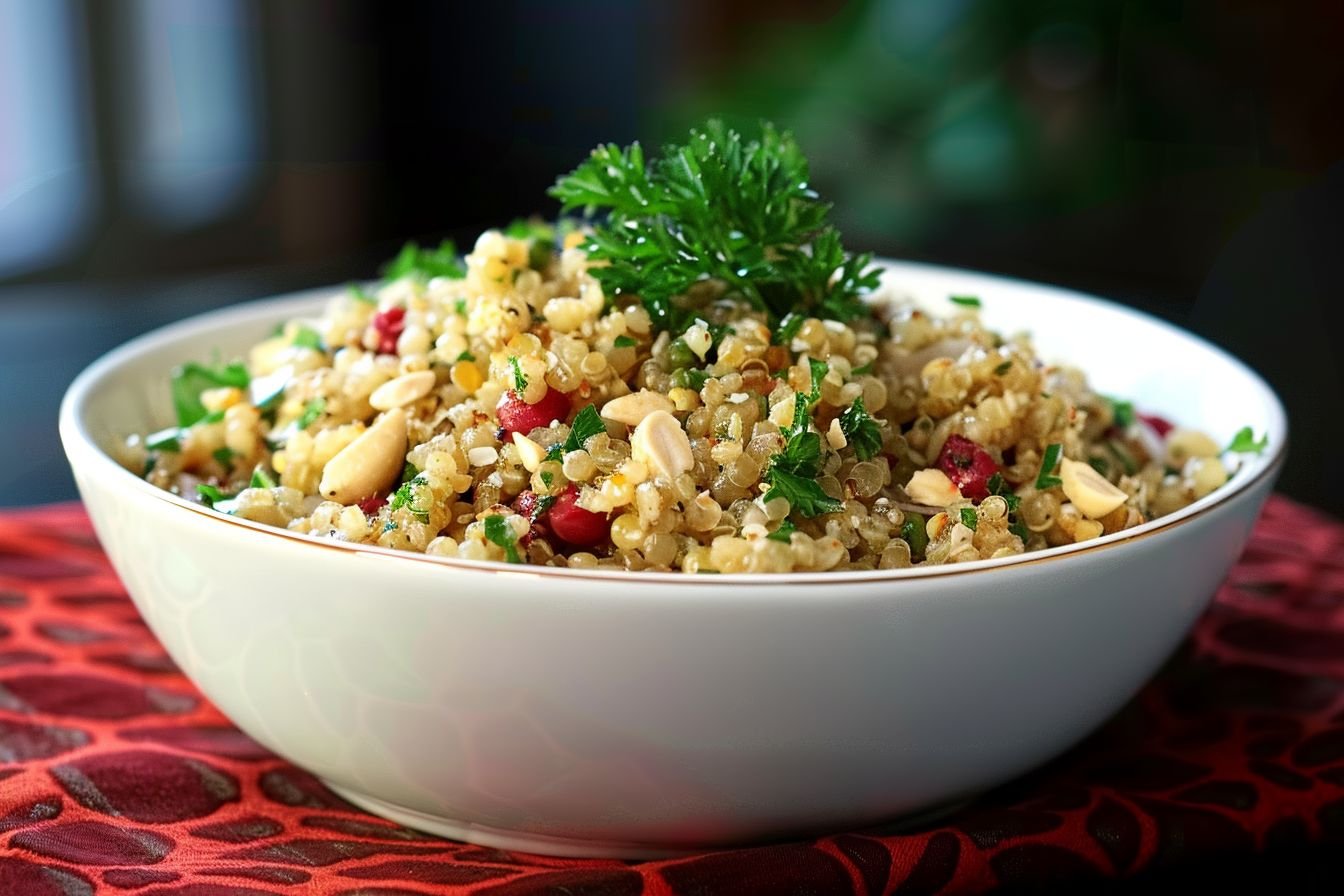 freekeh salad with tahini dressing