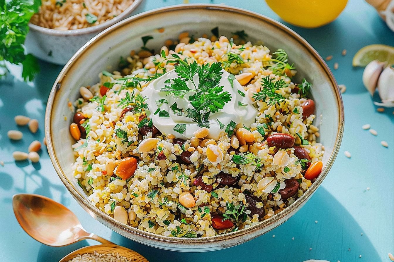 freekeh salad with yogurt dressing freekeh salad with yogurt dressing