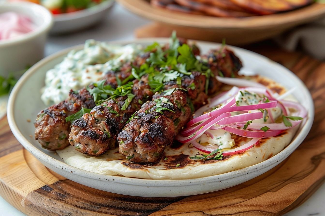 lamb kofta wraps with tzatziki