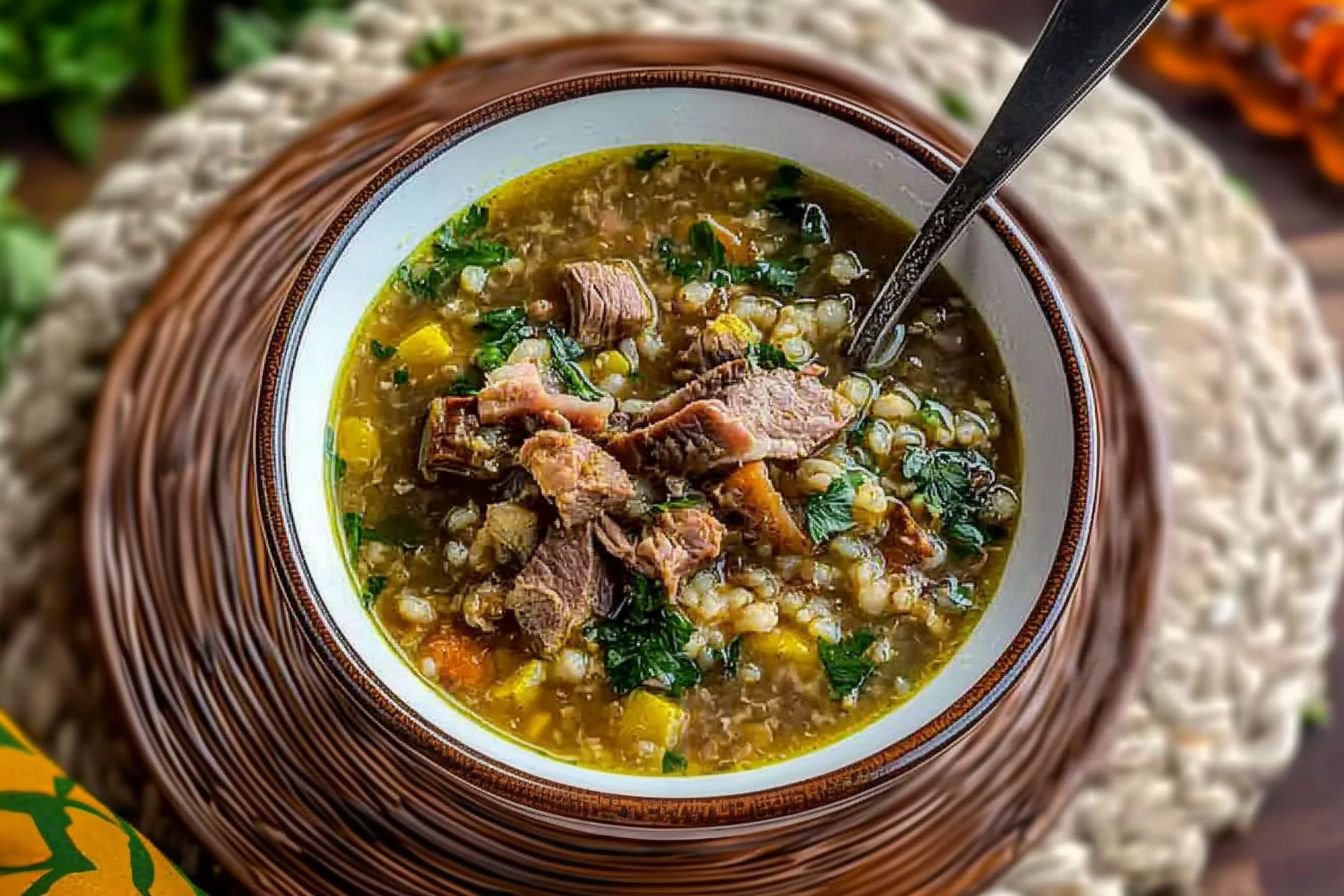 freekeh soup with lamb