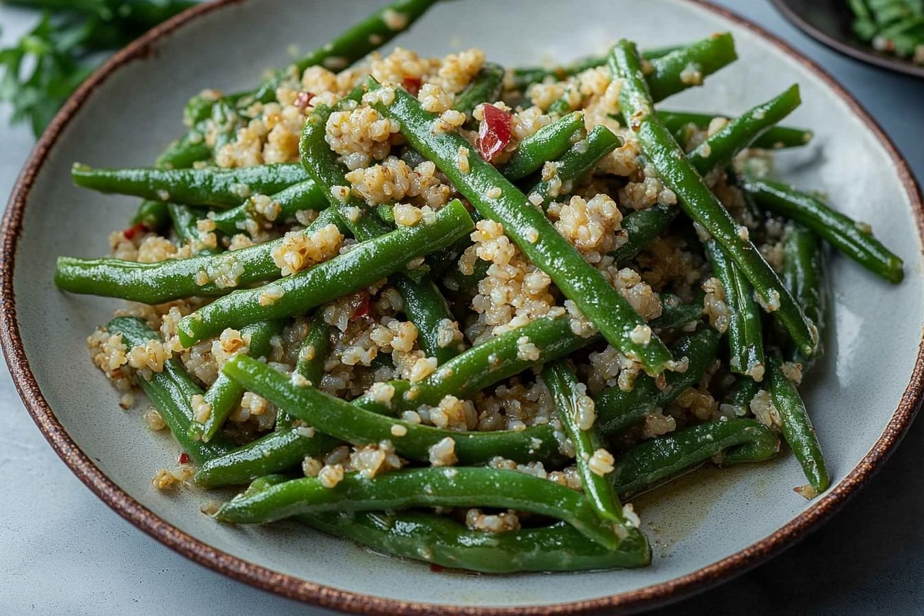 green beans with freekeh and tahini green beans with freekeh and tahini