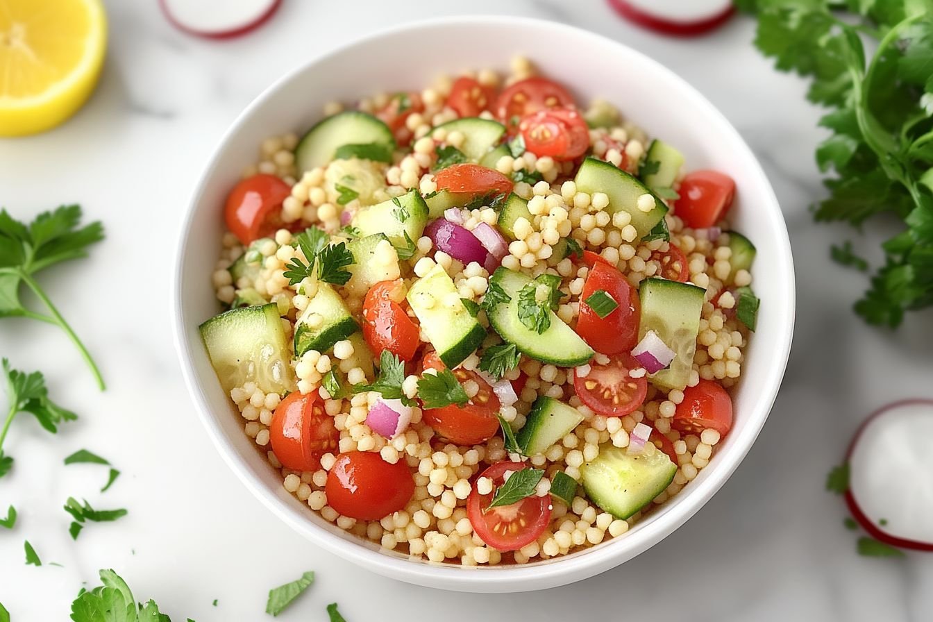couscous with tomatoes and cucumber