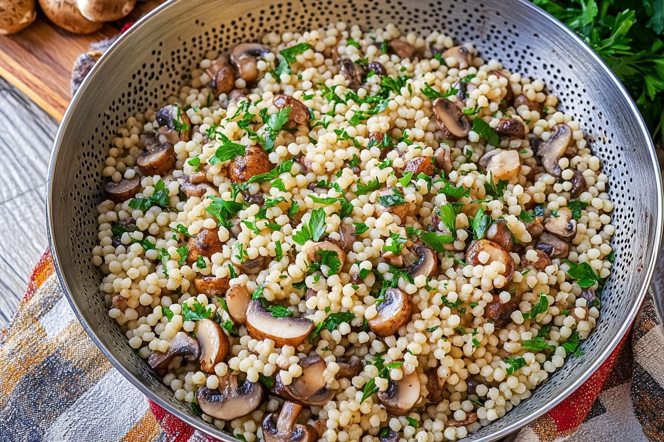 israeli couscous with mushrooms