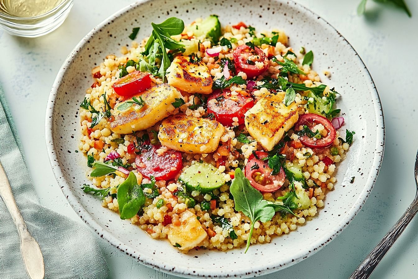 couscous with halloumi couscous with halloumi