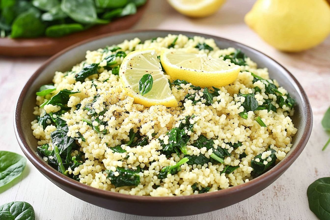couscous with spinach and lemon