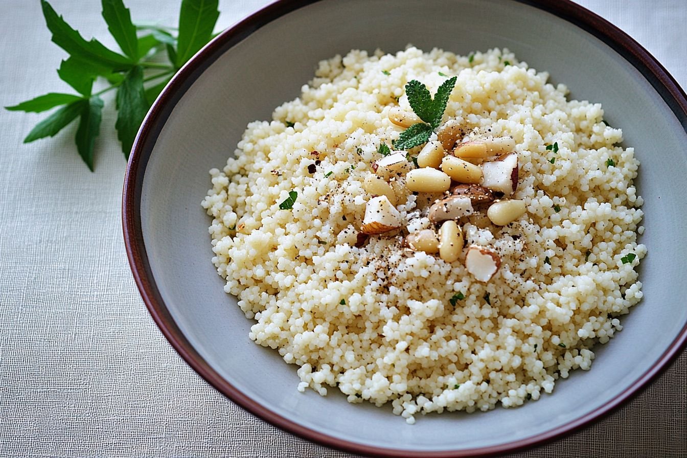 couscous with toasted pine nuts
