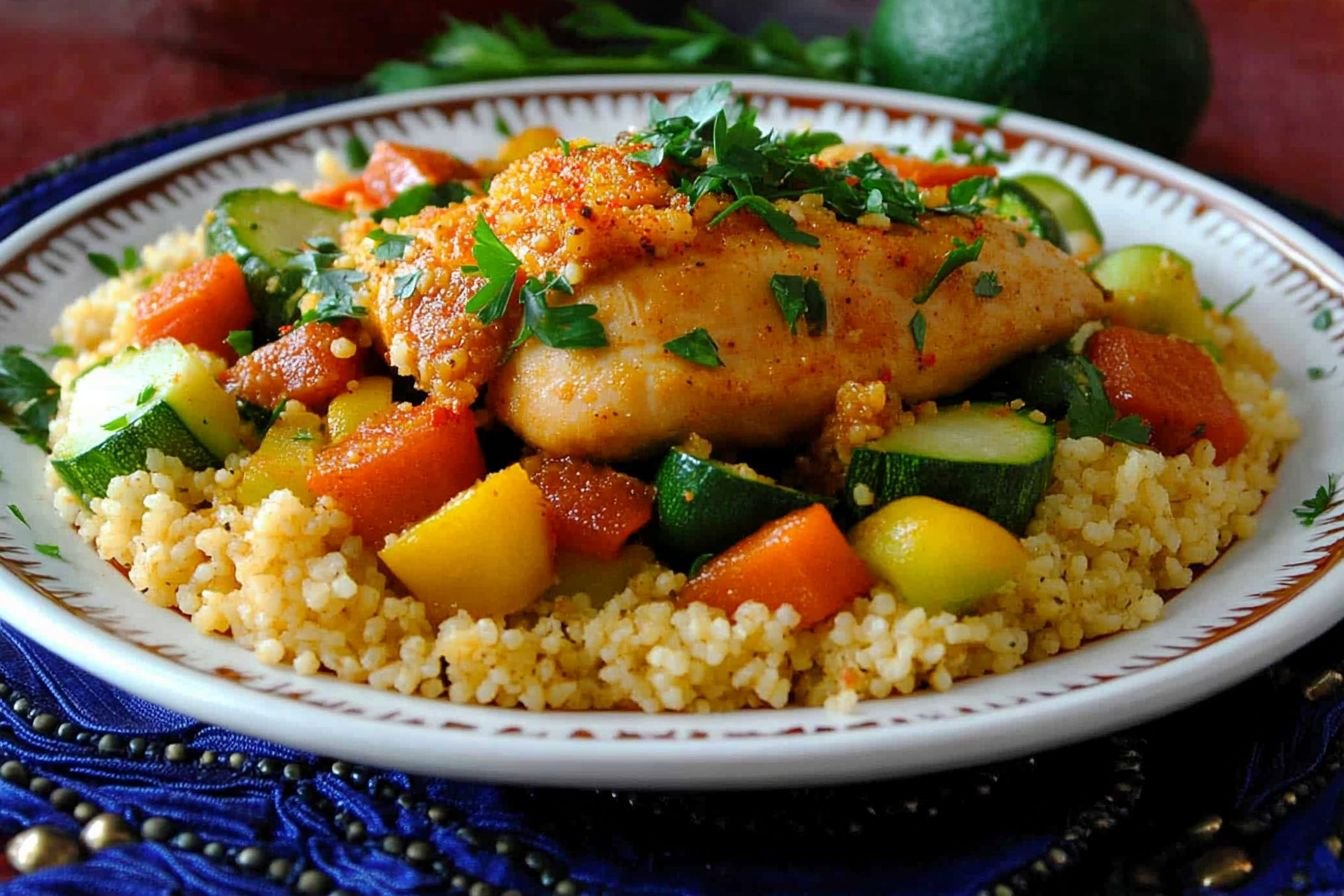 moroccan couscous with chicken and vegetables