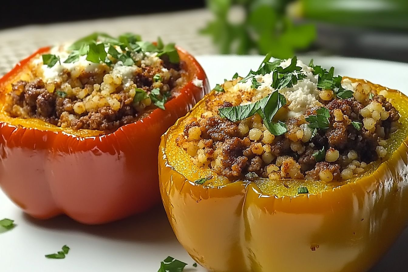 stuffed peppers with couscous and ground beef stuffed peppers with couscous and ground beef