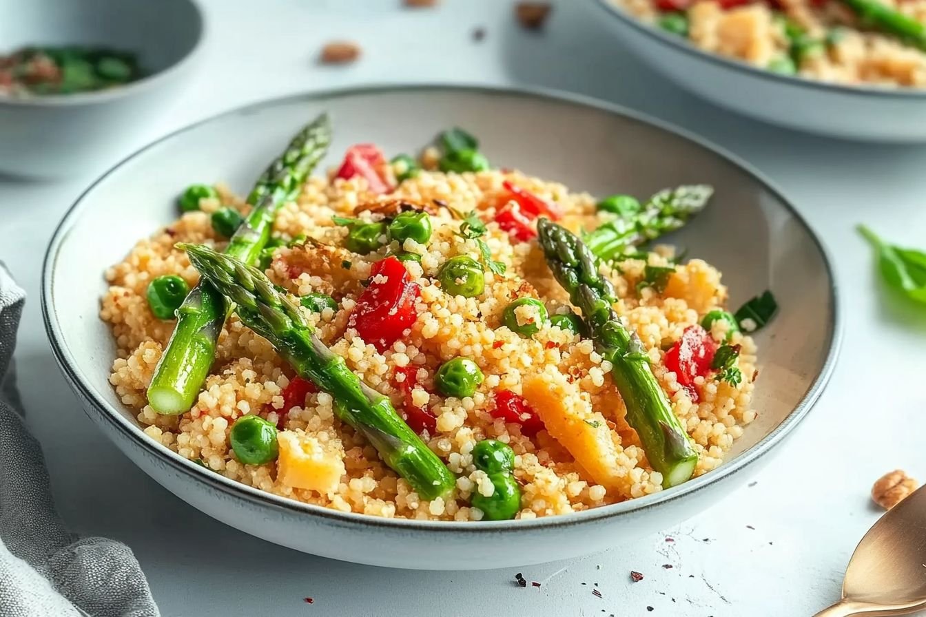 israeli couscous with asparagus