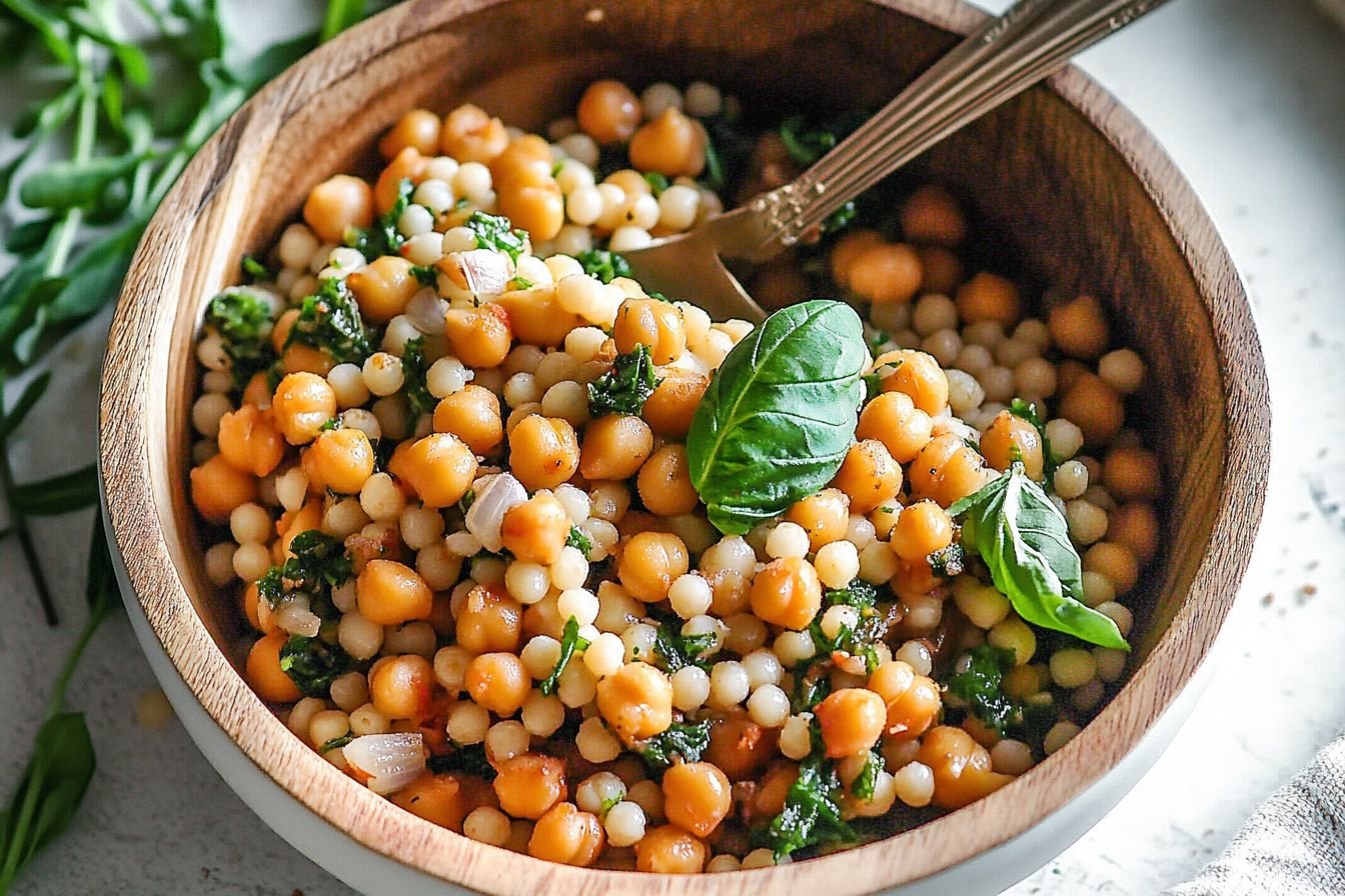 pearl couscous with chickpeas