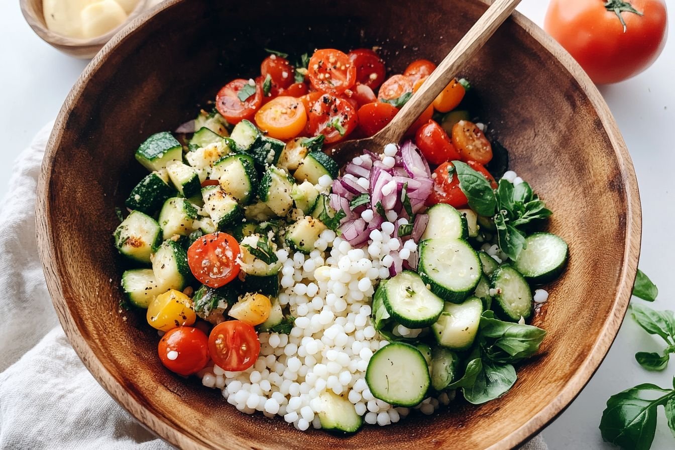 pearl couscous with zucchini
