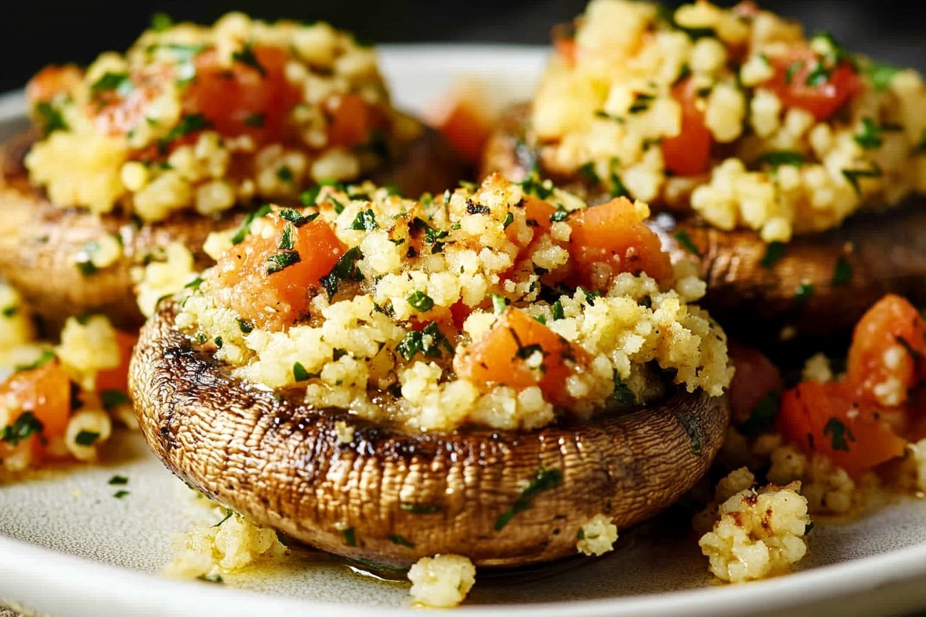 stuffed mushrooms with couscous