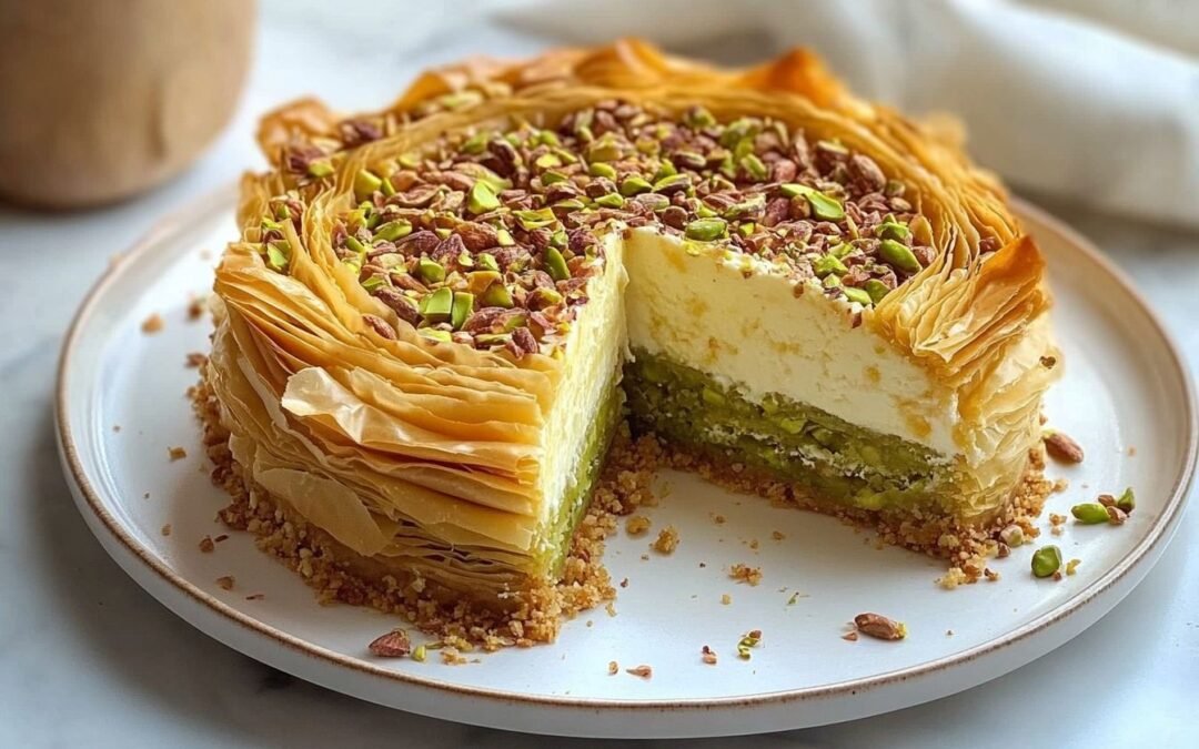 Pistachio Baklava Cheesecake: A Unique Blend of Creamy and Nutty Goodness